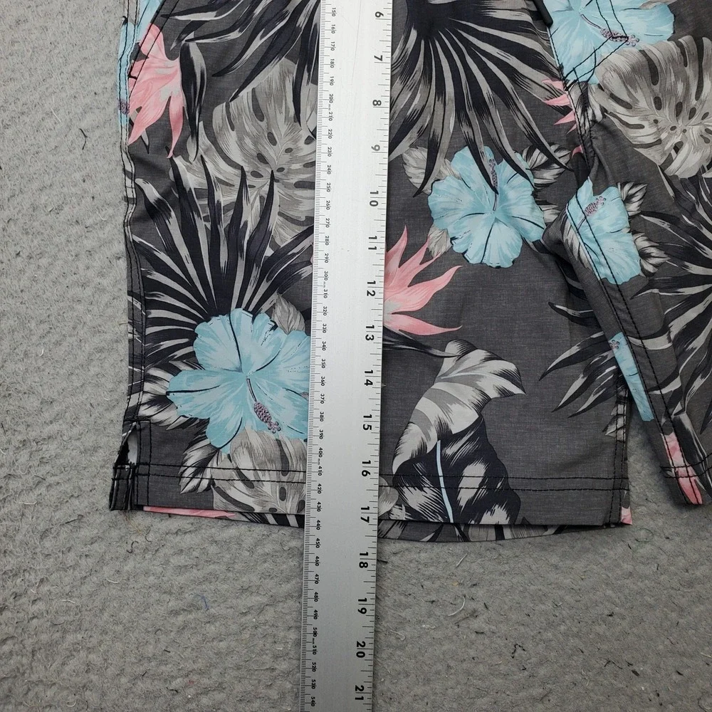 Hurley Board Shorts Mens Medium Multi Floral Print Side Slit Surf Drawstring